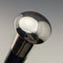 1924 British Vintage Men's Walking Stick, Sterling Silver, Round Handle, Black Shaft, 91.5cm